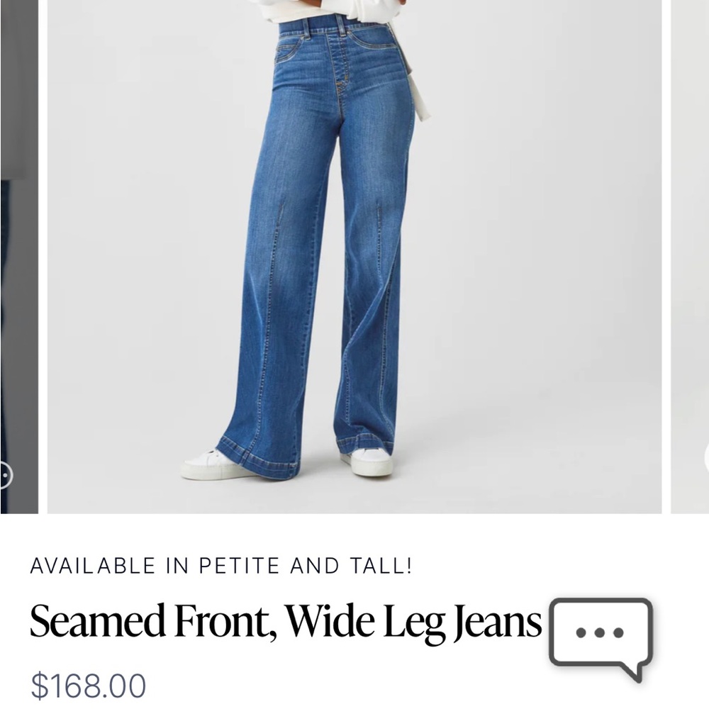 Spanx Seamed Front, Wide Leg Jeans size S- petite